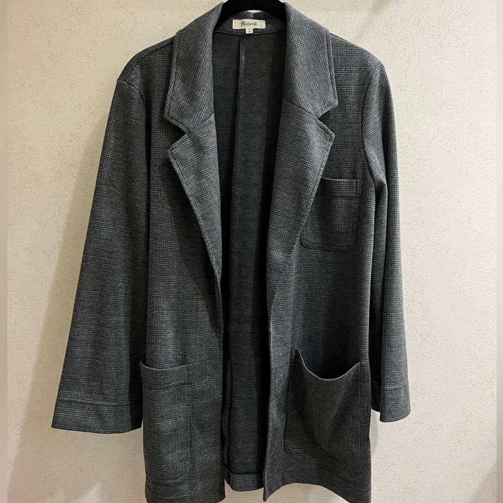 Madewell oversized knit blazer - S - Glen Plaid